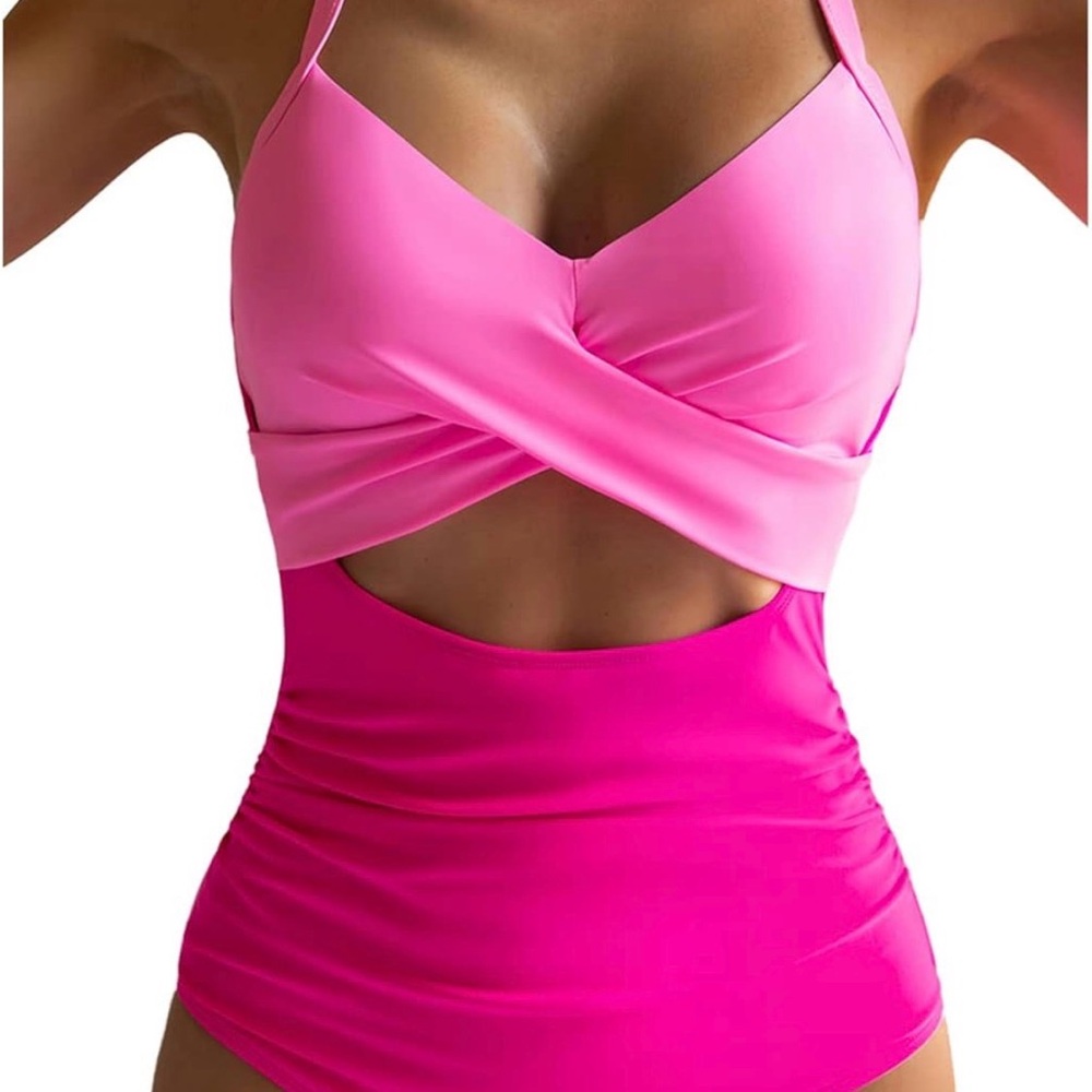 Vibrant Pink Cutout Swimsuit